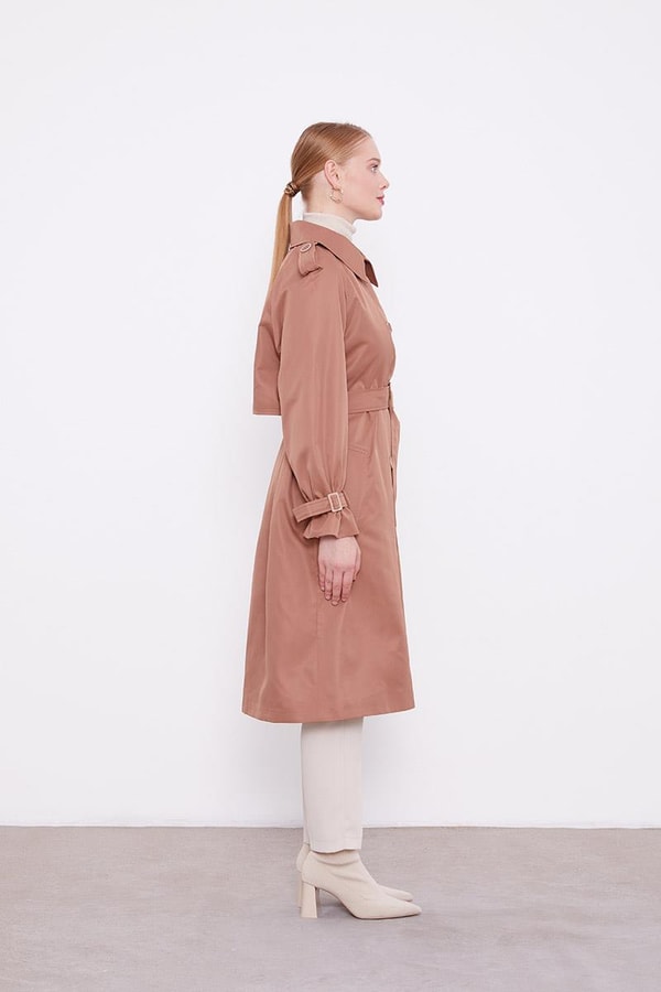 LevidorLevidor Kahve Ekose Astarlı Trençkot