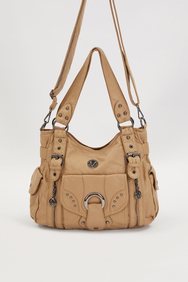 LevidorLevidor Kahve Kuşgözü Detaylı Omuz Çantası