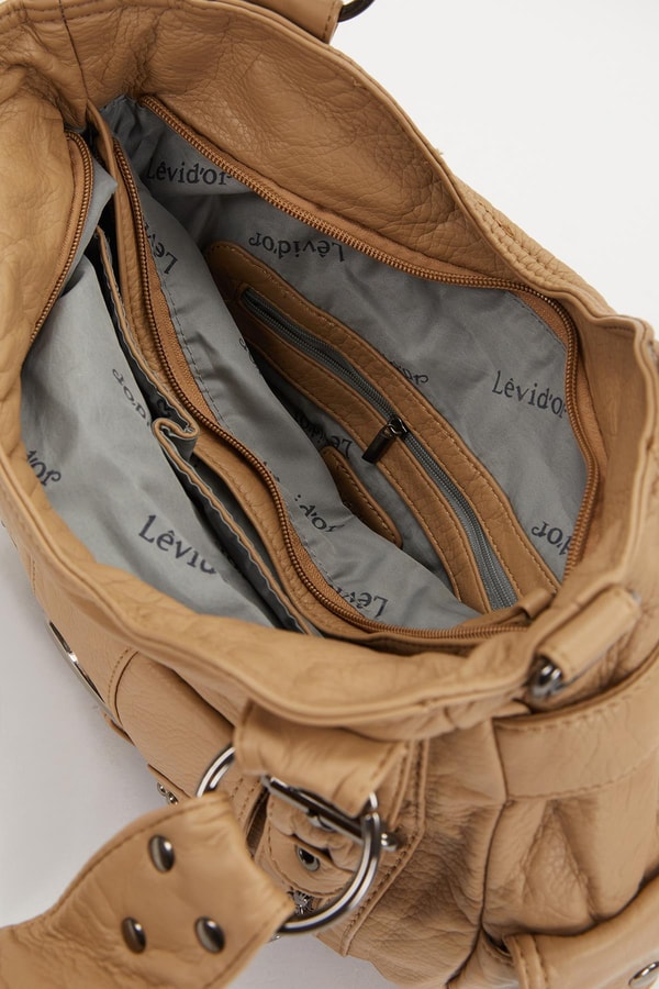 LevidorLevidor Kahve Kuşgözü Detaylı Omuz Çantası