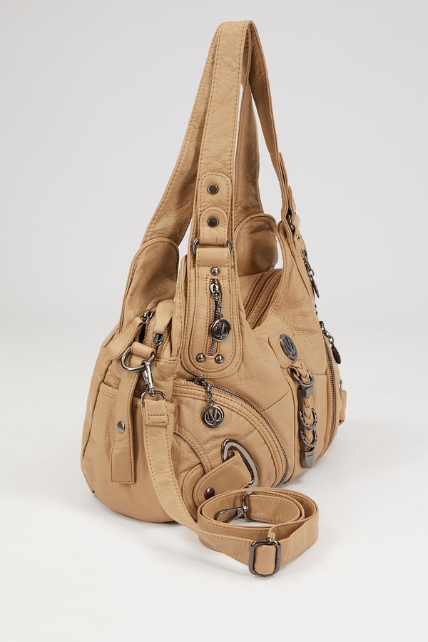 LevidorLevidor Kahve Metal Detaylı Omuz Çantası