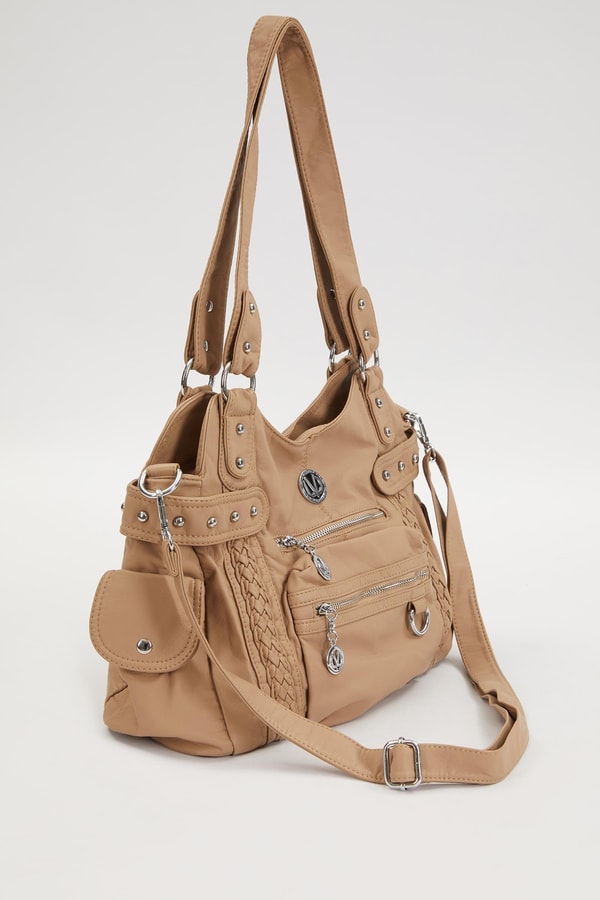 LevidorLevidor Kahve Örgü Detaylı Omuz Çantası