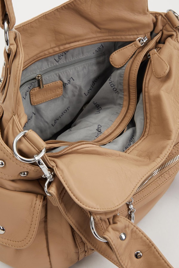 LevidorLevidor Kahve Örgü Detaylı Omuz Çantası