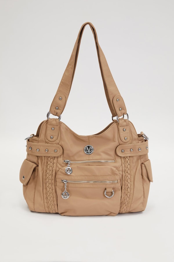 LevidorLevidor Kahve Örgü Detaylı Omuz Çantası