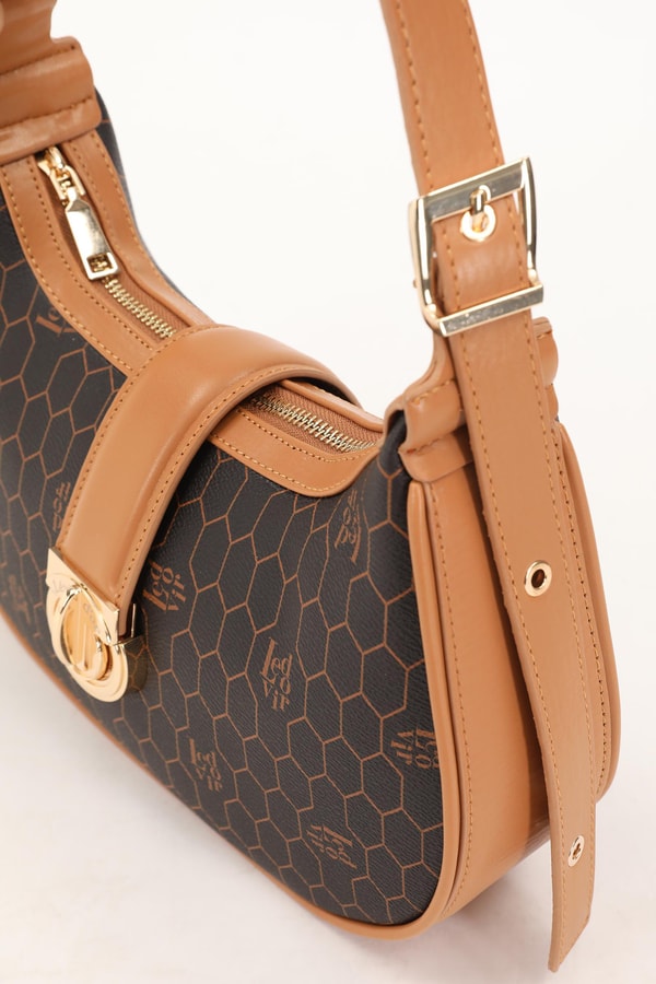 LevidorLevidor Kahve Petek Desen El Çantası