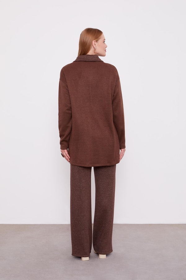 LevidorLevidor Kahve Sim Detaylı Kaşmiş İkili Takım