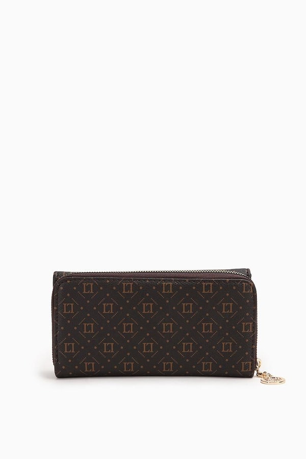 LevidorLevidor Kahve Yazı Baskılı Cüzdan