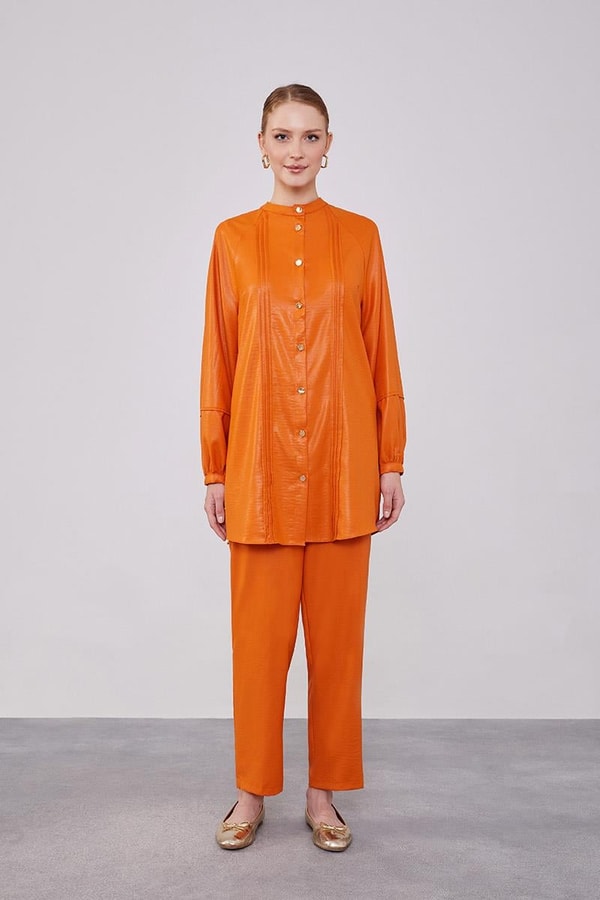 LevidorLevidor Kiremit Bisiklet Yaka Airobin Kumaş İkili Takım