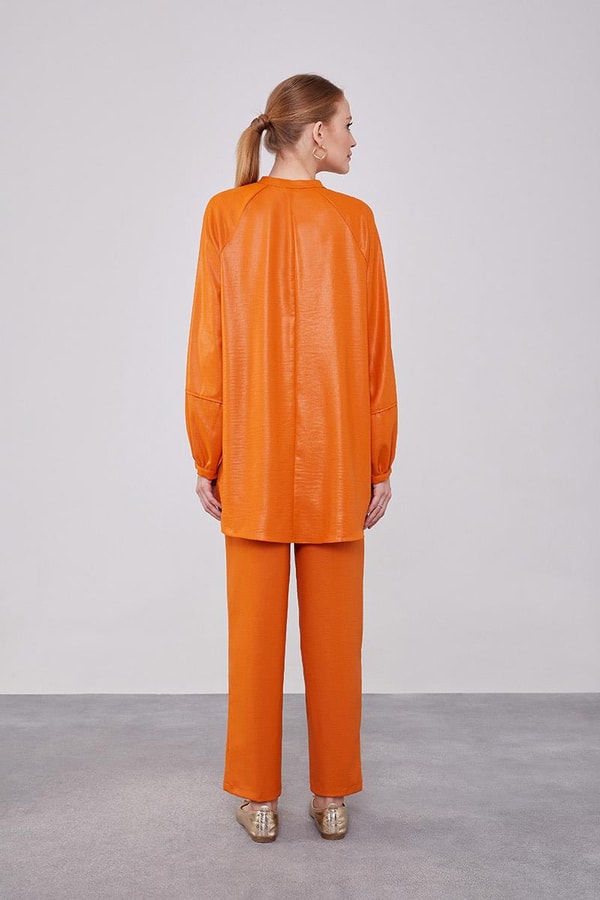 LevidorLevidor Kiremit Bisiklet Yaka Airobin Kumaş İkili Takım