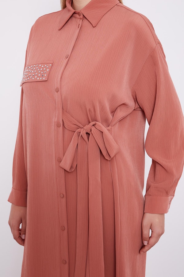 LevidorLevidor Kiremit Yandan Bağlamalı Pliseli İkili Takım