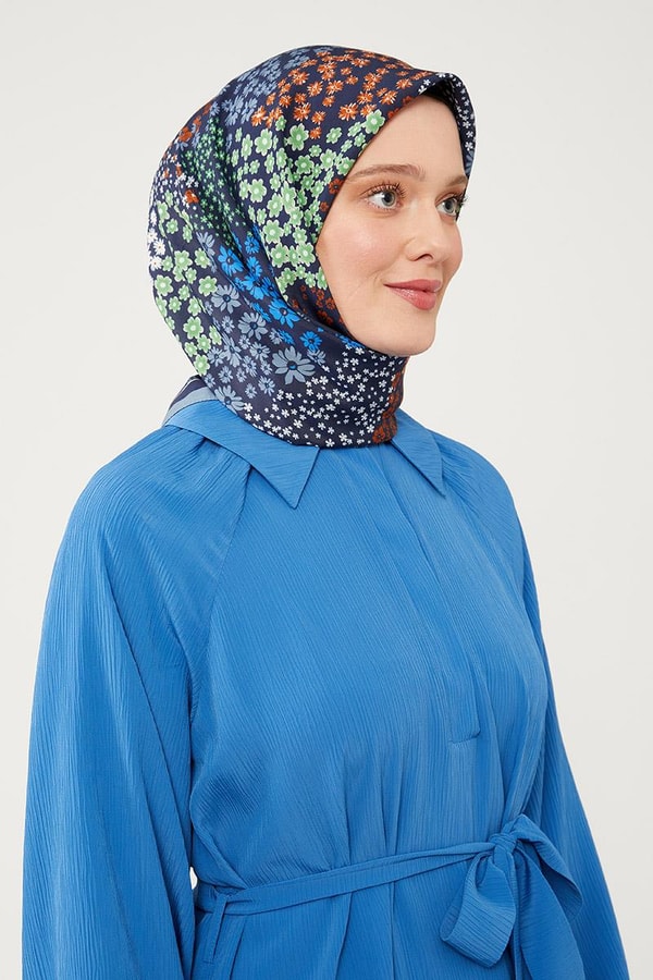 LevidorLevidor Kot Mavi Mine Çiçeği Aura Eşarp