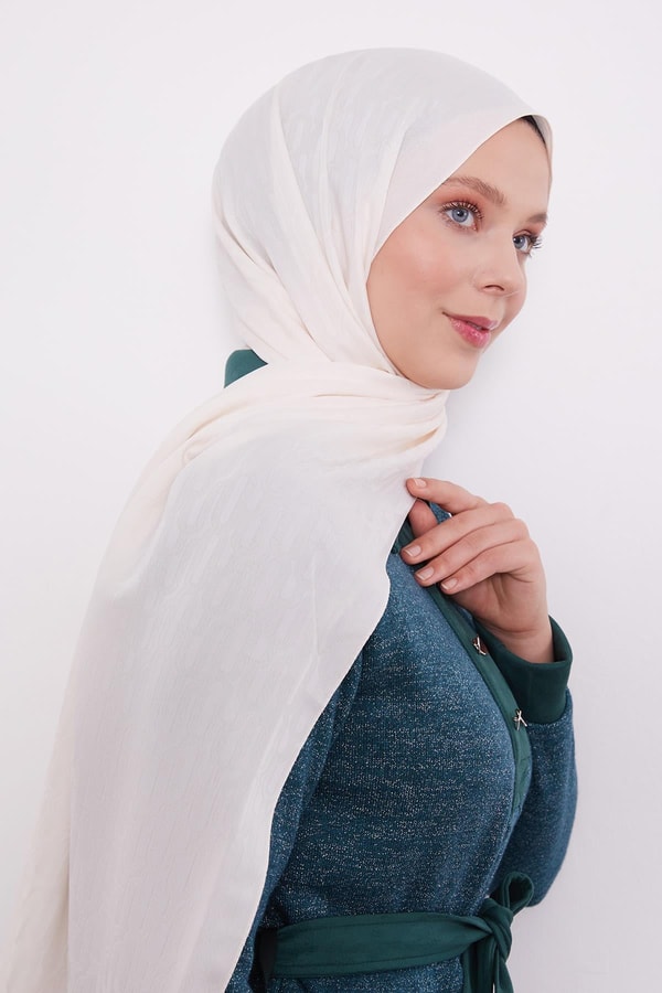 LevidorLevidor Krem Ataç Desen Blue Jakar Şal