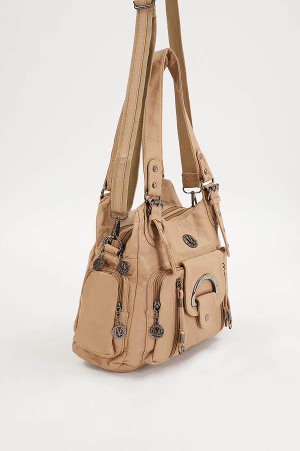 LevidorLevidor Krem Çok Gözlü Omuz Çantası