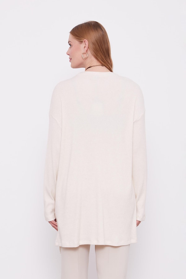 LevidorLevidor Krem Etnik Kolyeli Fitili Kaşmir Tunik