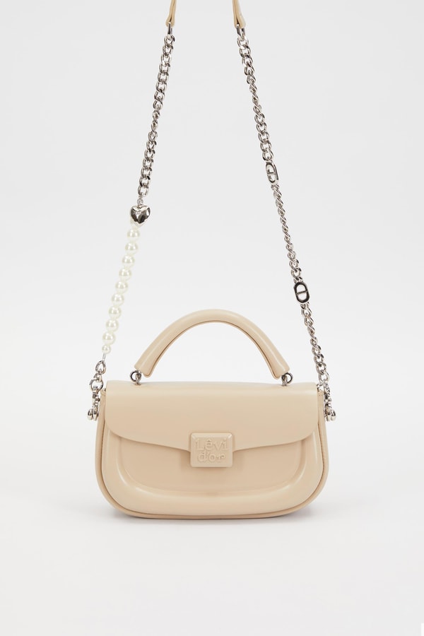 LevidorLevidor KREM İnci Askılı Omuz Çantası