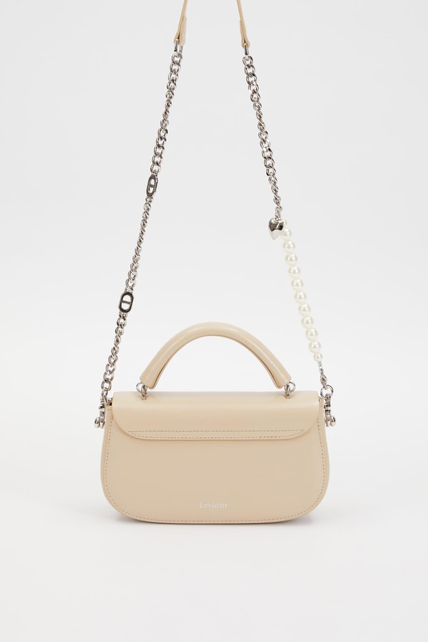 LevidorLevidor KREM İnci Askılı Omuz Çantası