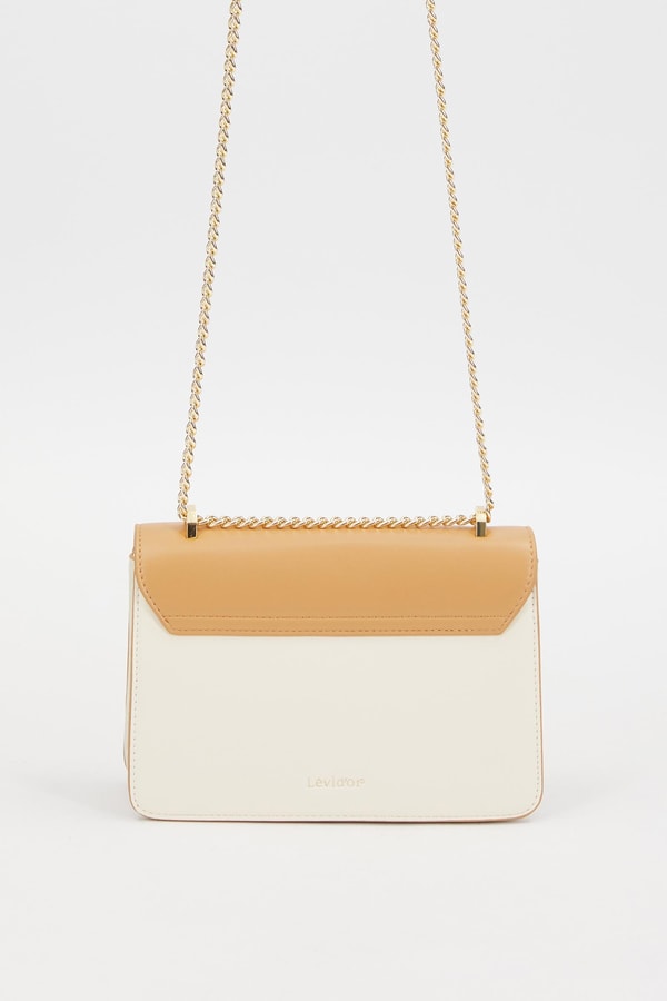 LevidorLevidor Krem Kabartma Desen Omuz Çantası