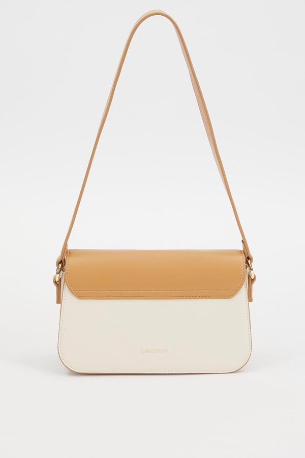LevidorLevidor Krem Kabartma Desen Omuz Çantası
