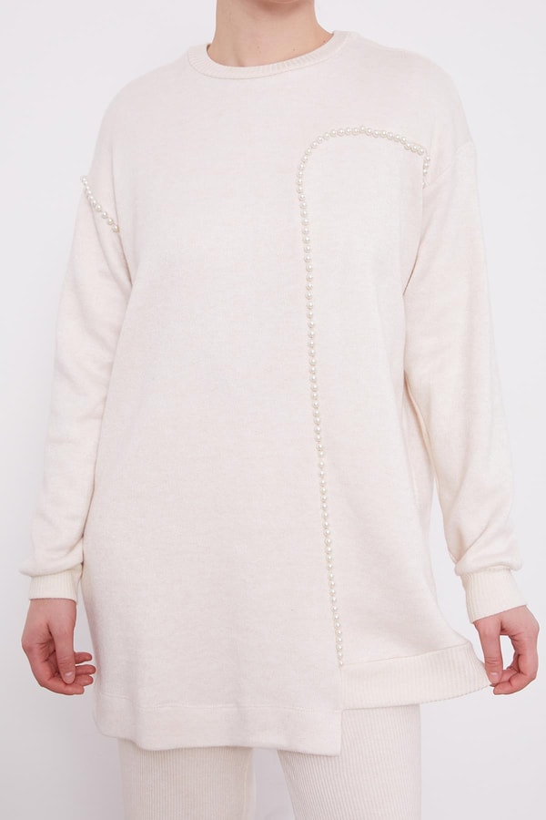 LevidorLevidor KREM Şerit İncili Kaşmir İkili Takım