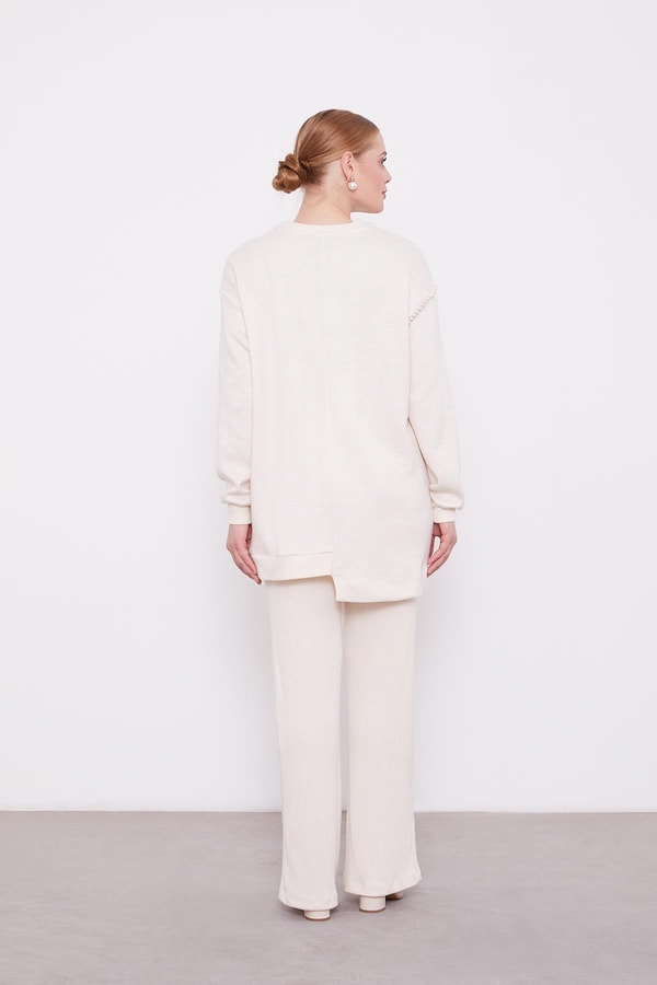 LevidorLevidor KREM Şerit İncili Kaşmir İkili Takım