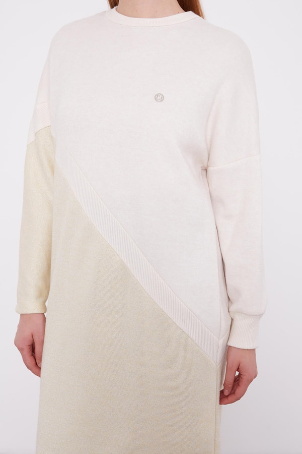 LevidorLevidor Krem Simli Triko Tunik