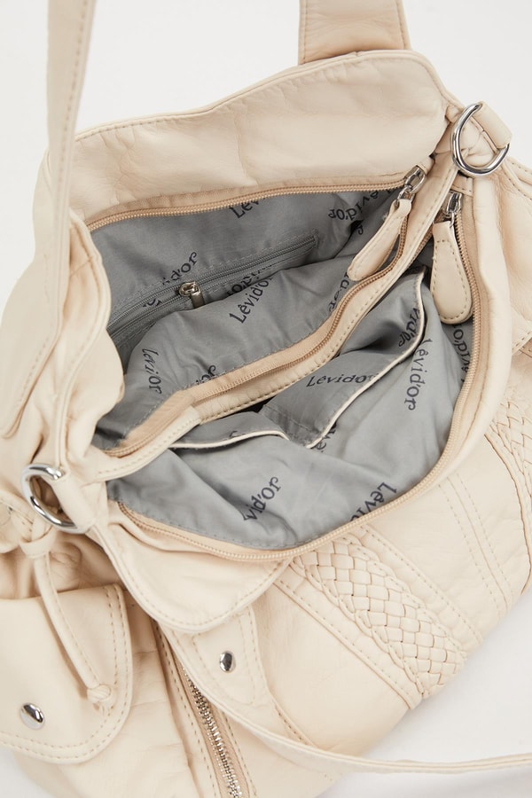 LevidorLevidor Krem Sırma Desen Omuz Çantası