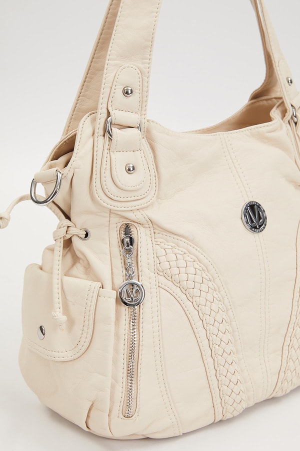 LevidorLevidor Krem Sırma Desen Omuz Çantası