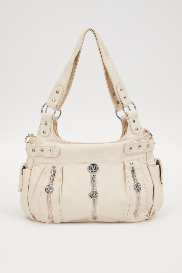 LevidorLevidor Krem Zımba Detaylı Omuz Çantası