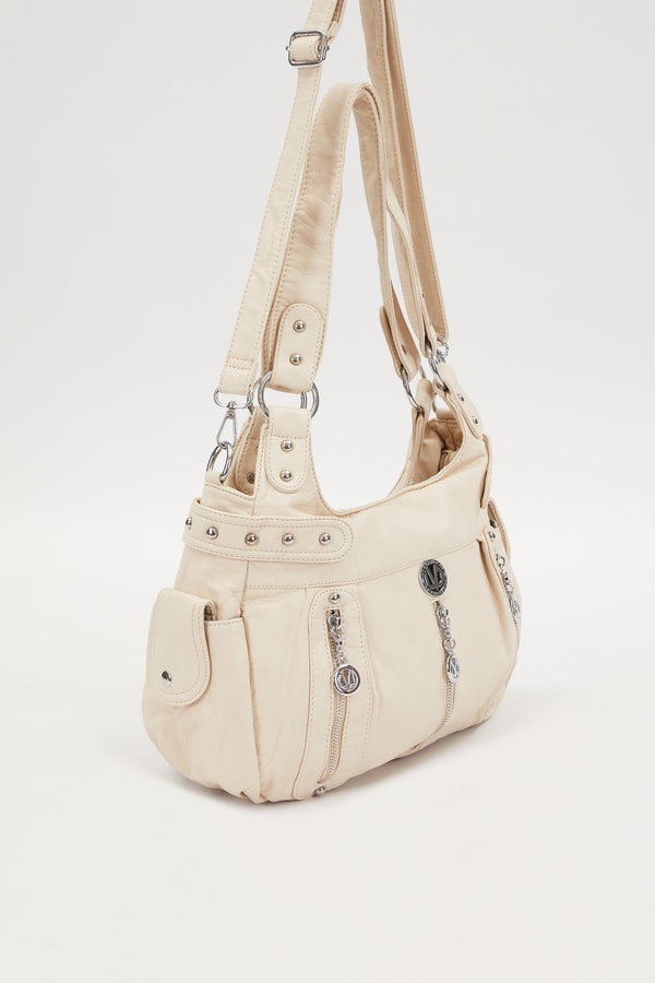 LevidorLevidor Krem Zımba Detaylı Omuz Çantası