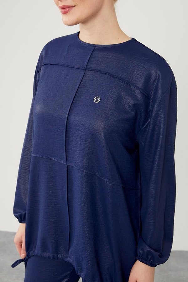 LevidorLevidor Lacivert Asimetrik Kesim Pantolonlu İkili Takım