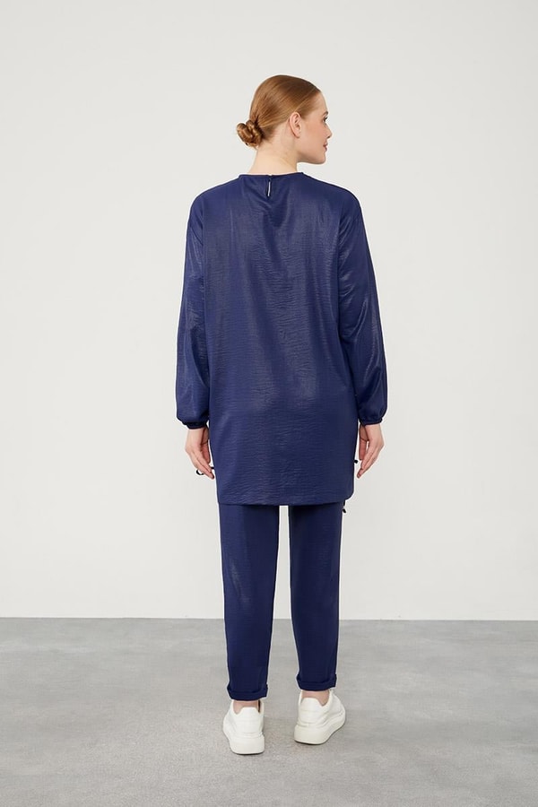 LevidorLevidor Lacivert Asimetrik Kesim Pantolonlu İkili Takım