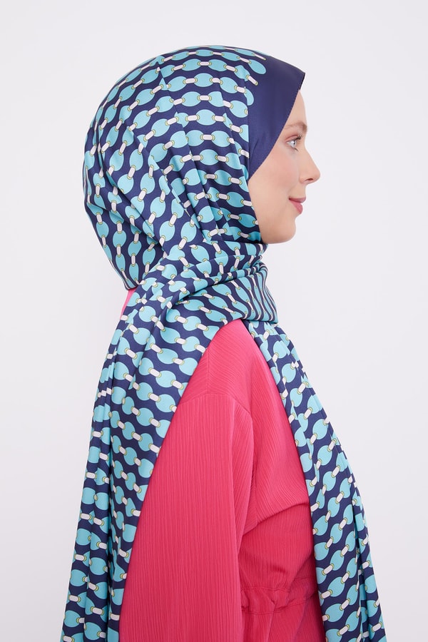 LevidorLevidor Lacivert Elips Desen Angel Şal