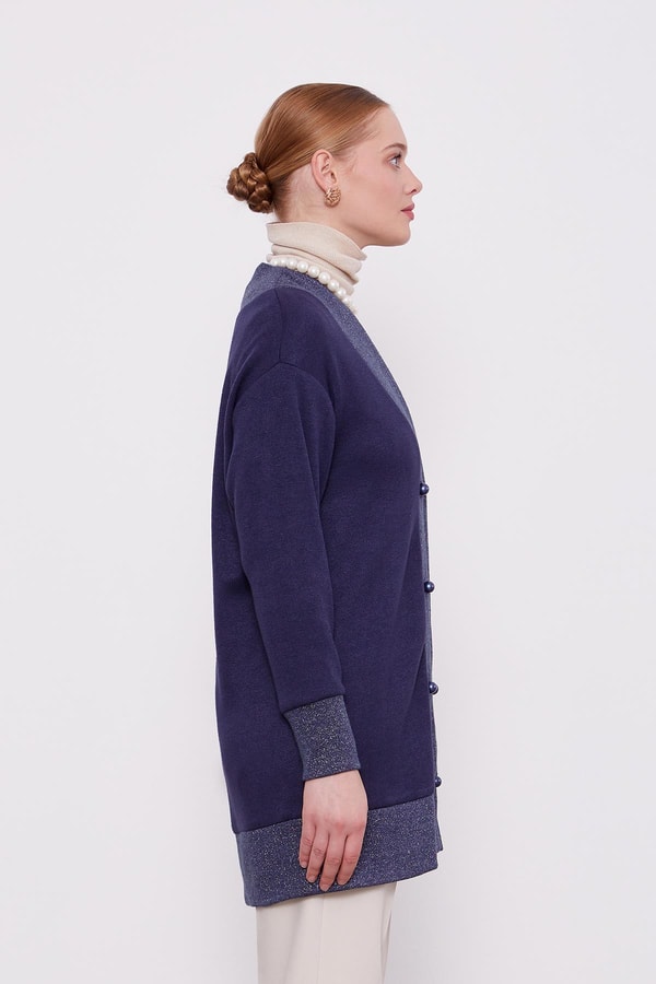 LevidorLevidor Lacivert İnci Düğmeli Kaşmir Hırka