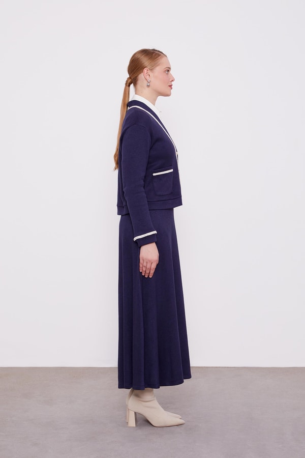 LevidorLevidor Lacivert İnci Şeritli Etekli Takım