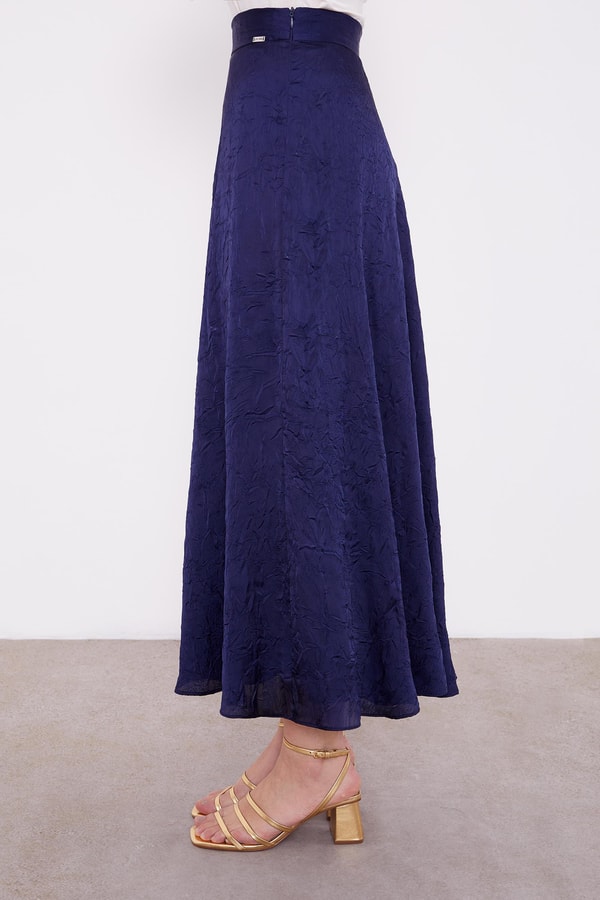 LevidorLevidor Lacivert Kraş Saten Etek