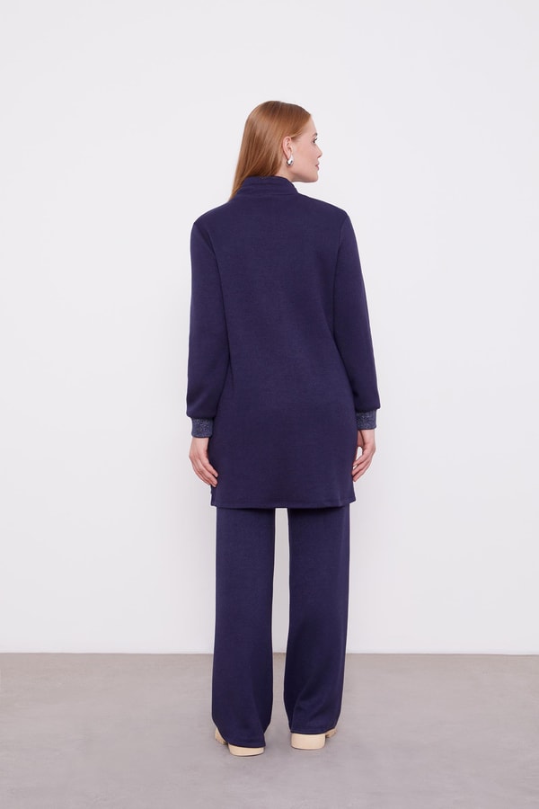 LevidorLevidor Lacivert Simli Kaşmiş Kumaş İkili Takım