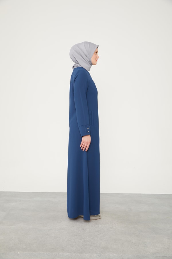 LevidorLevidor Lacivert Taş Düğmeli Bisiklet Yaka Ferace