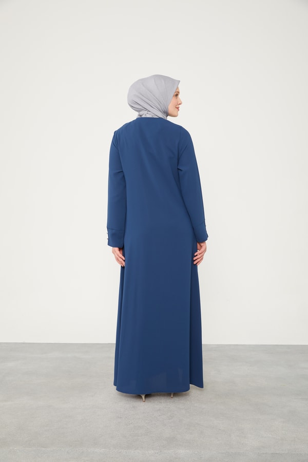 LevidorLevidor Lacivert Taş Düğmeli Bisiklet Yaka Ferace