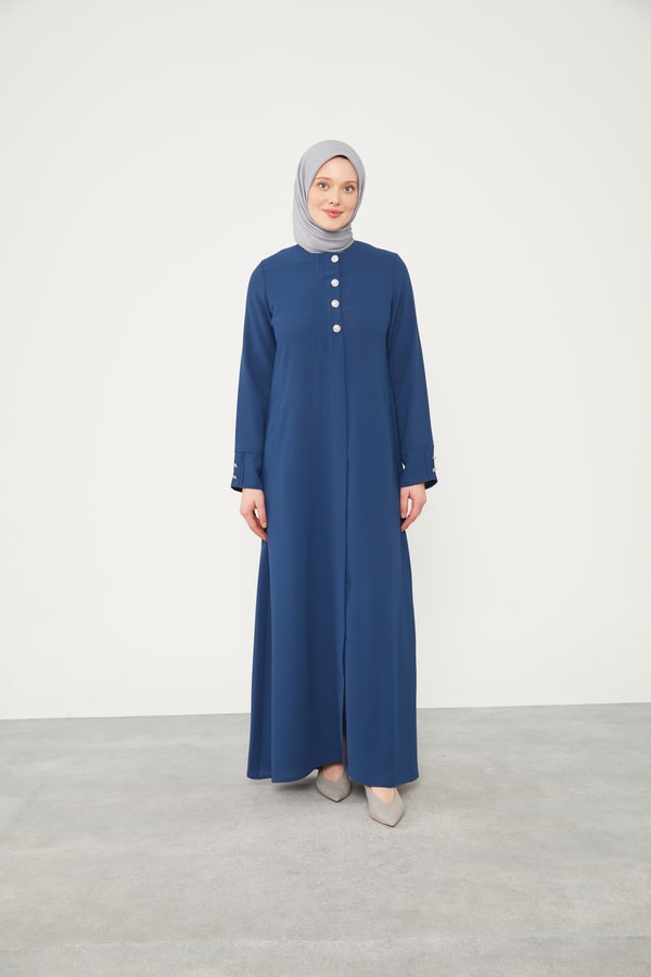 LevidorLevidor Lacivert Taş Düğmeli Bisiklet Yaka Ferace