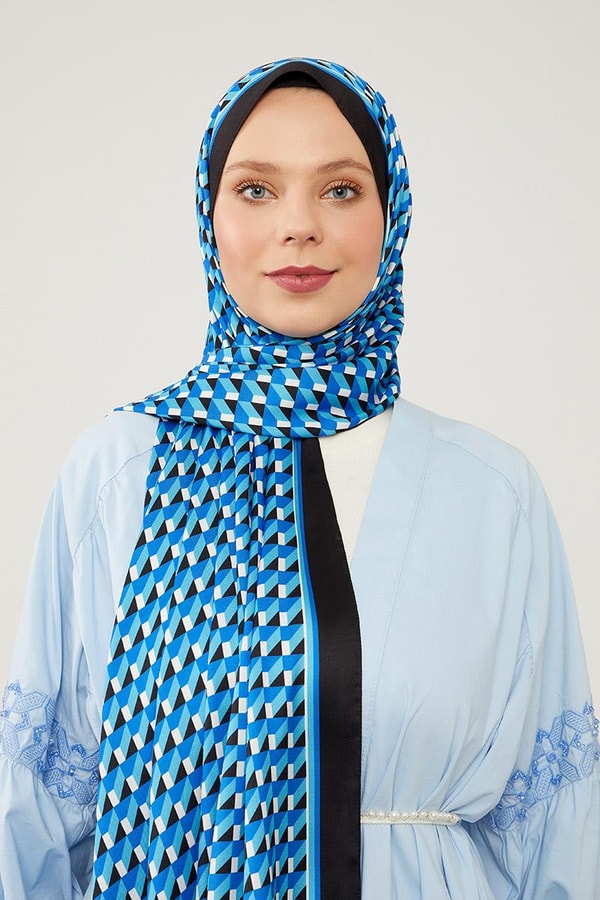 LevidorLevidor Lacivert Üç Boyut Desen Angel Şal