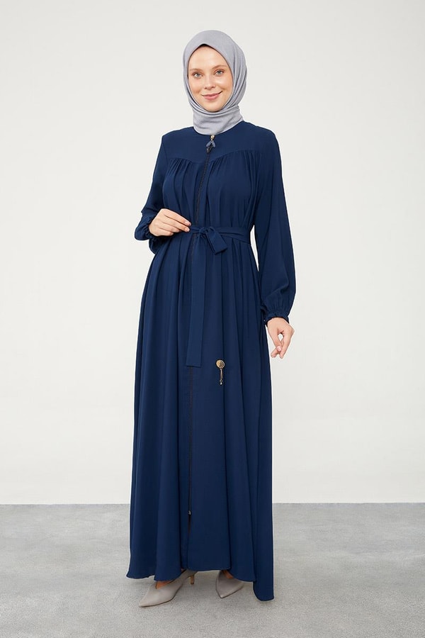 LevidorLevidor Lacivert Yakası Büzgülü Ferace