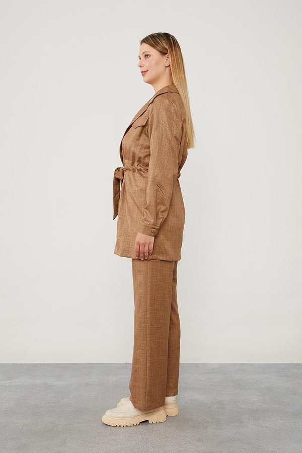 LevidorLevidor Latte BELİ TÜNELLİ CEP KAPAKLI CEKET TAKIM