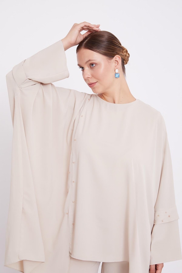 LevidorLevidor Latte Taş İşlemeli Tunik Takım