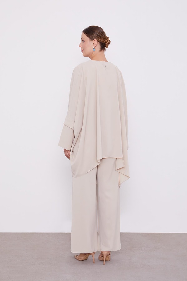 LevidorLevidor Latte Taş İşlemeli Tunik Takım