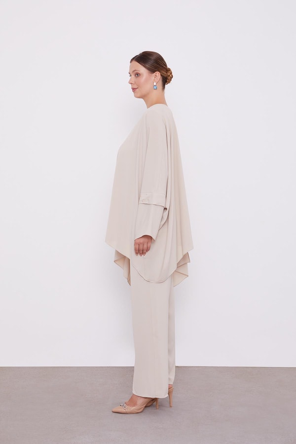 LevidorLevidor Latte Taş İşlemeli Tunik Takım