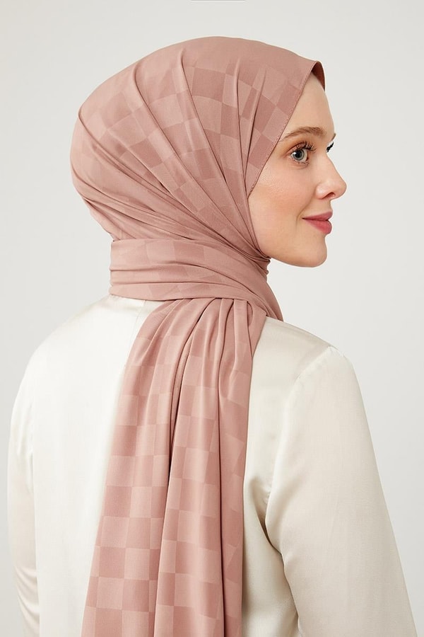 LevidorLevidor Leylak Dama Desen Jakarlı Elegance Şal