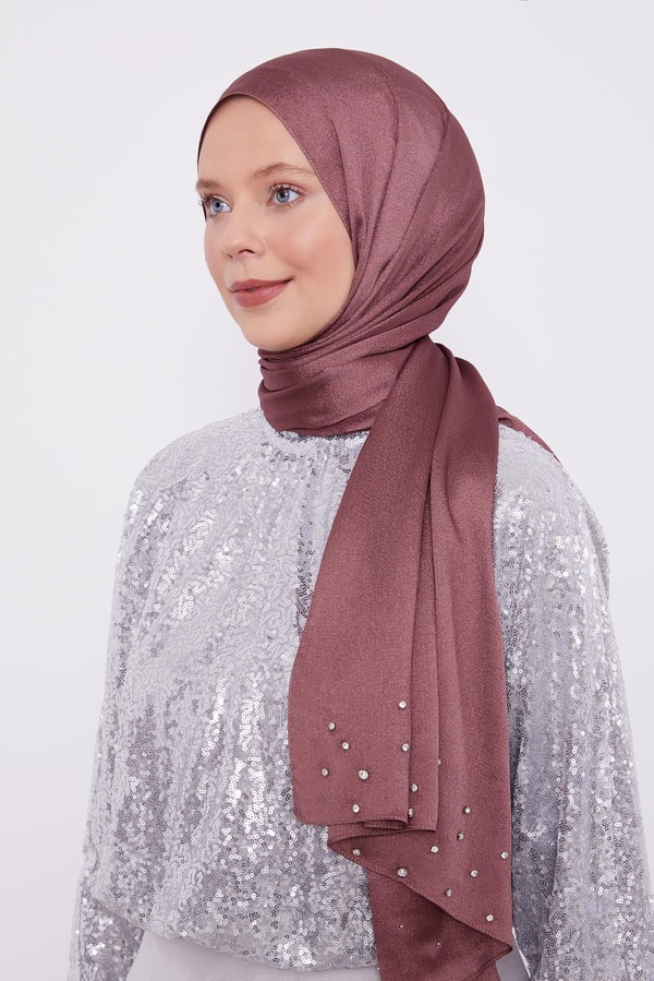 LevidorLevidor Leylak Taş İşlemeli Diamond Şal