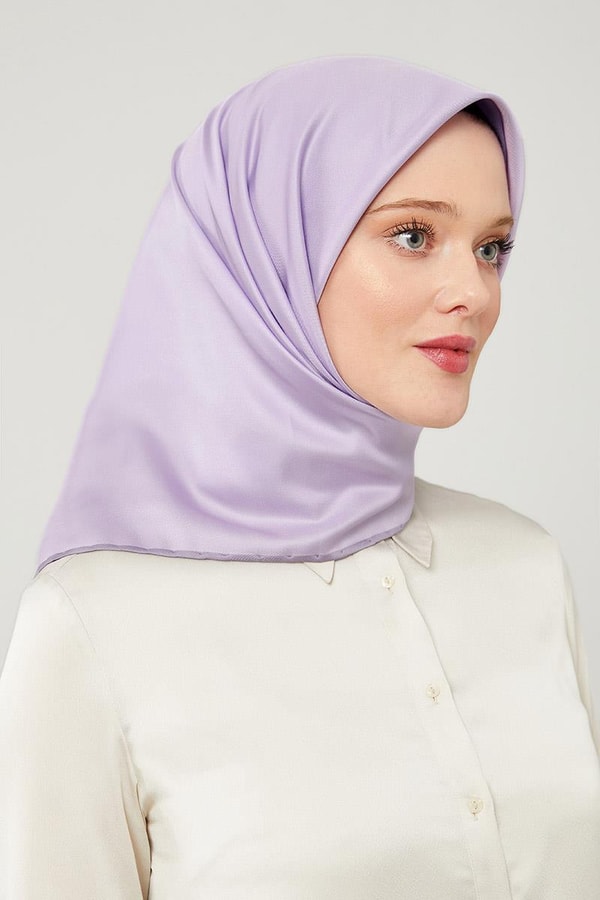 LevidorLevidor Lila Düz Renk Trend Twill Eşarp