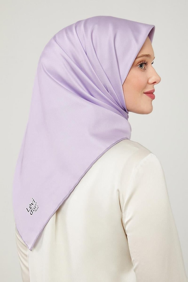 LevidorLevidor Lila Düz Renk Trend Twill Eşarp