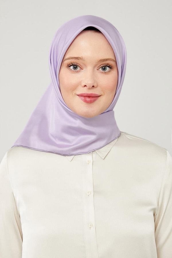 LevidorLevidor Lila Düz Renk Trend Twill Eşarp