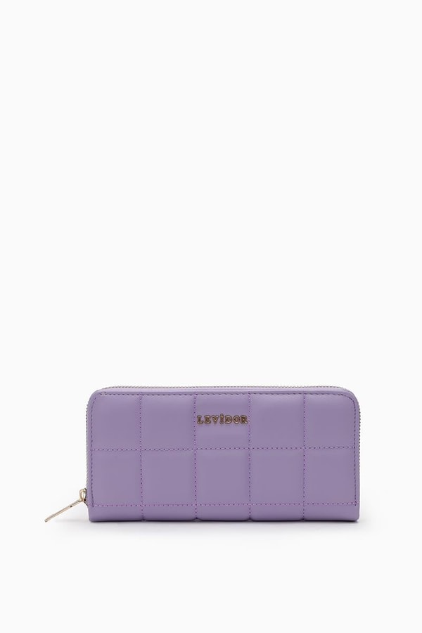 LevidorLevidor Lila Ekose Dikiş Detaylı Cüzdan